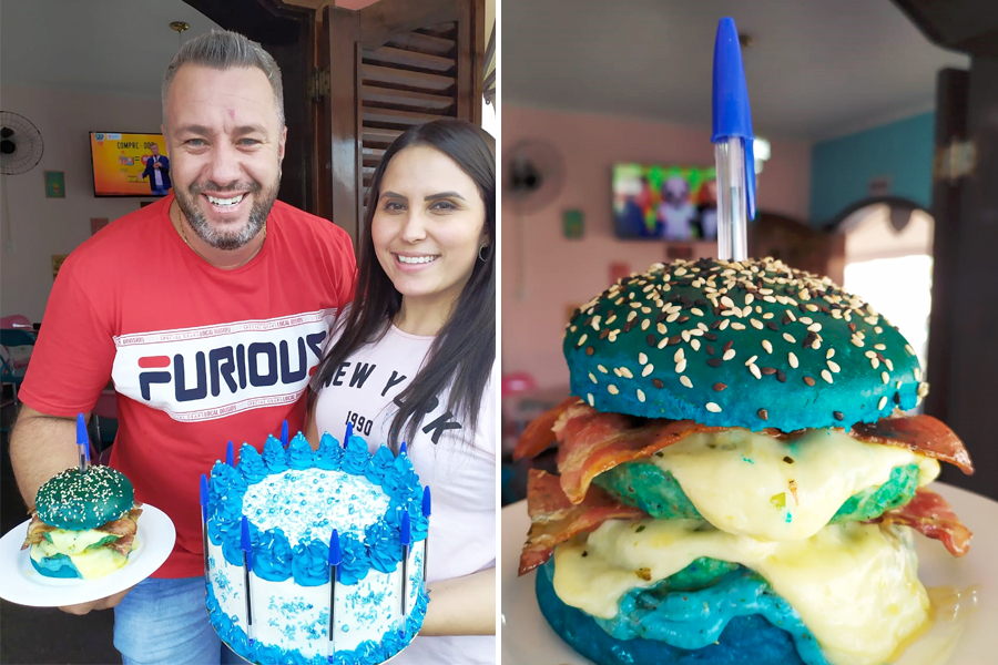 “Caneta azul” vira tema de hambúrguer e bolo em lanchonete de Sorocaba