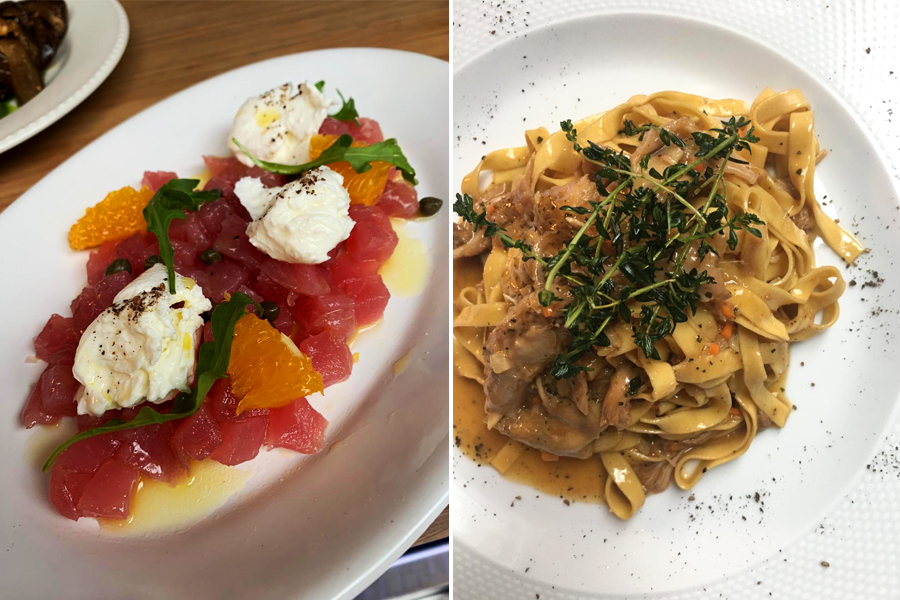 Osteria Nonna Rosa – Crudo di tonno/Fettuccine ragù di coniglio in bianco Osteria Nonna Rosa – Crudo di tonno/Fettuccine ragù di coniglio in bianco