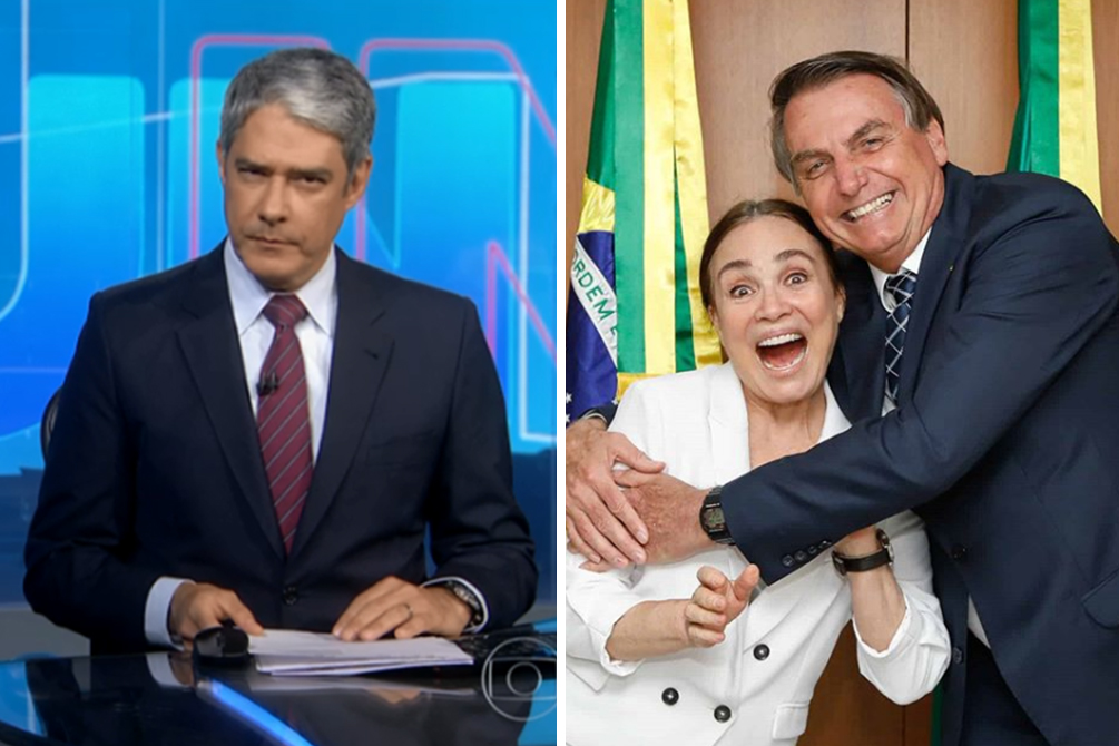 William Bonner “demite” Regina Duarte ao vivo no Jornal Nacional