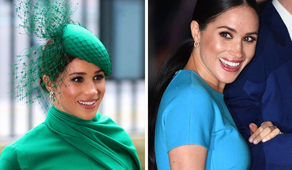 Montagem mostra duas fotos de Meghan Markle