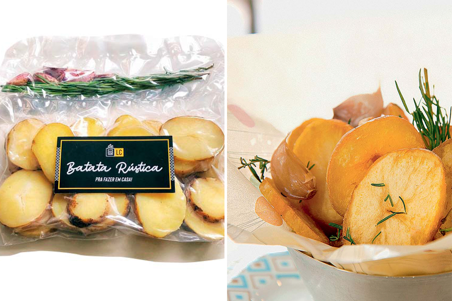 Lanchonete da Cidade entrega batata rústica crua, para fritar em casa