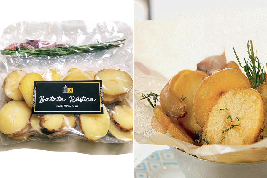 Lanchonete da Cidade entrega batata rústica crua, para fritar em casa