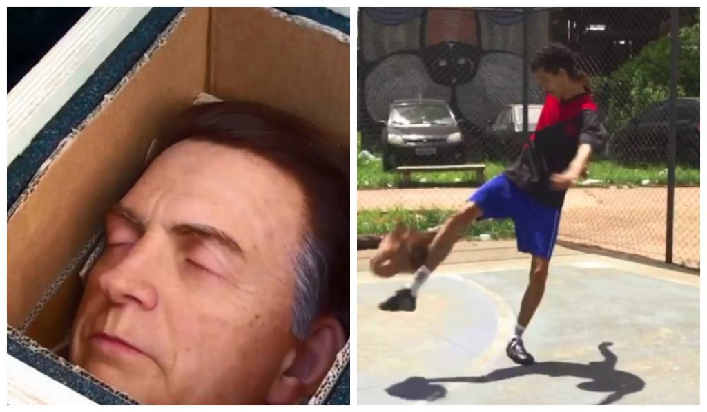 Futebol com “cabeça” de Bolsonaro gera polêmica