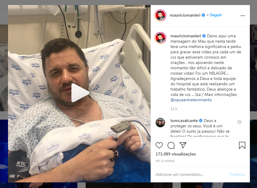 Após infarto, Mauricio Manieri grava vídeo de hospital: “Foi um milagre”