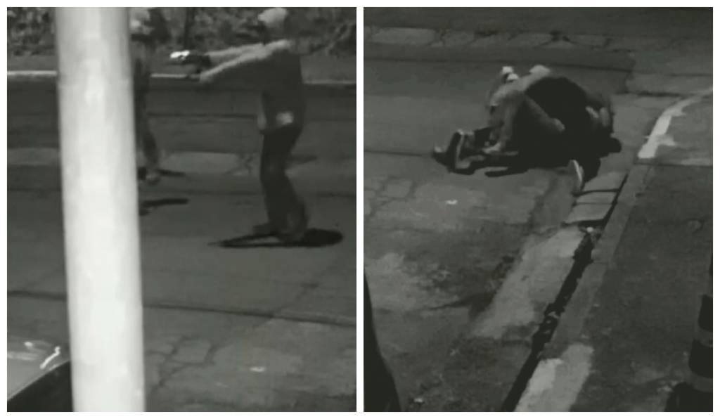 Duas pessoas são baleadas no Itaim Bibi, câmera flagra o crime