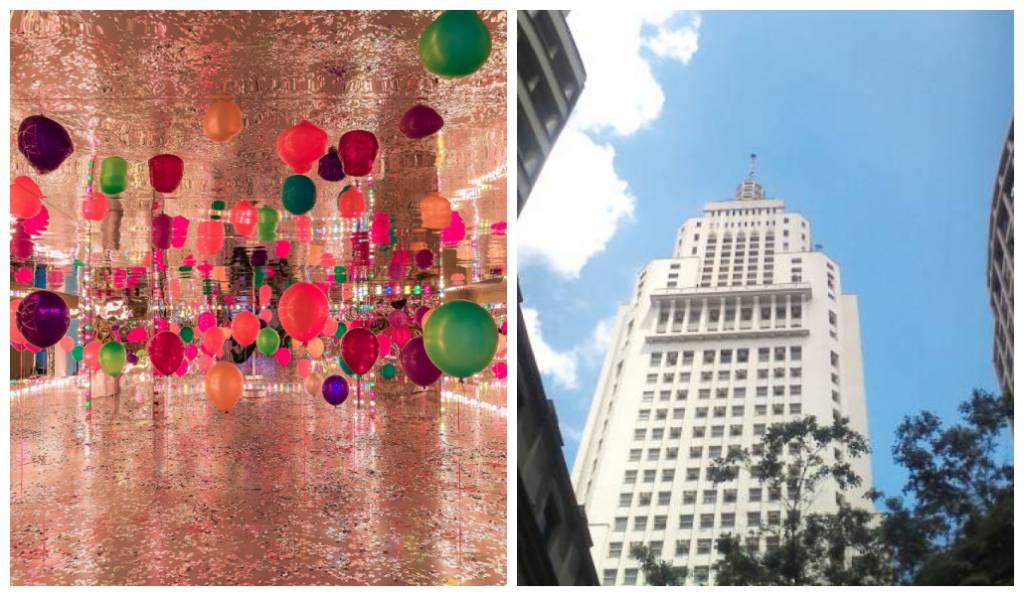 Exposição enche de balões coloridos Farol Santander