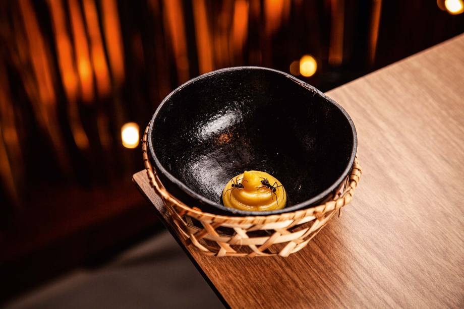 Para quem não temrestrições de paladar,vale provar a formiga sobre espuma de mandioquinha Para quem não temrestrições de paladar,vale provar a formiga sobre espuma de mandioquinha