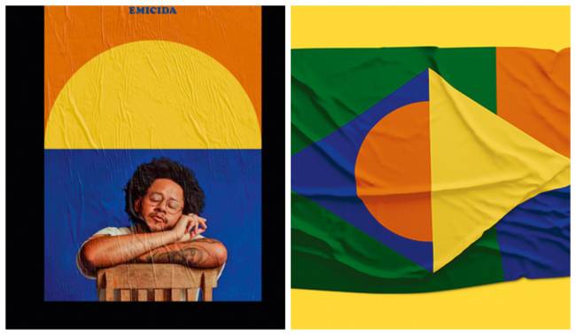 Materiais da identidade visual do álbum Emicida: referências modernistas e periféricas Materiais da identidade visual do álbum Emicida: referências modernistas e periféricas