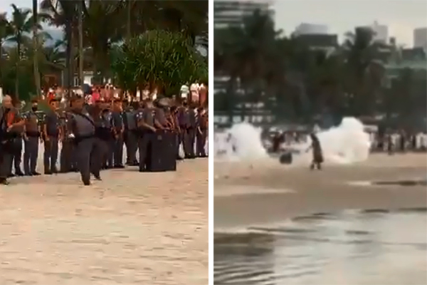 Vídeo: PM usa bombas de gás em Riviera de São Lourenço para dispersar multidão