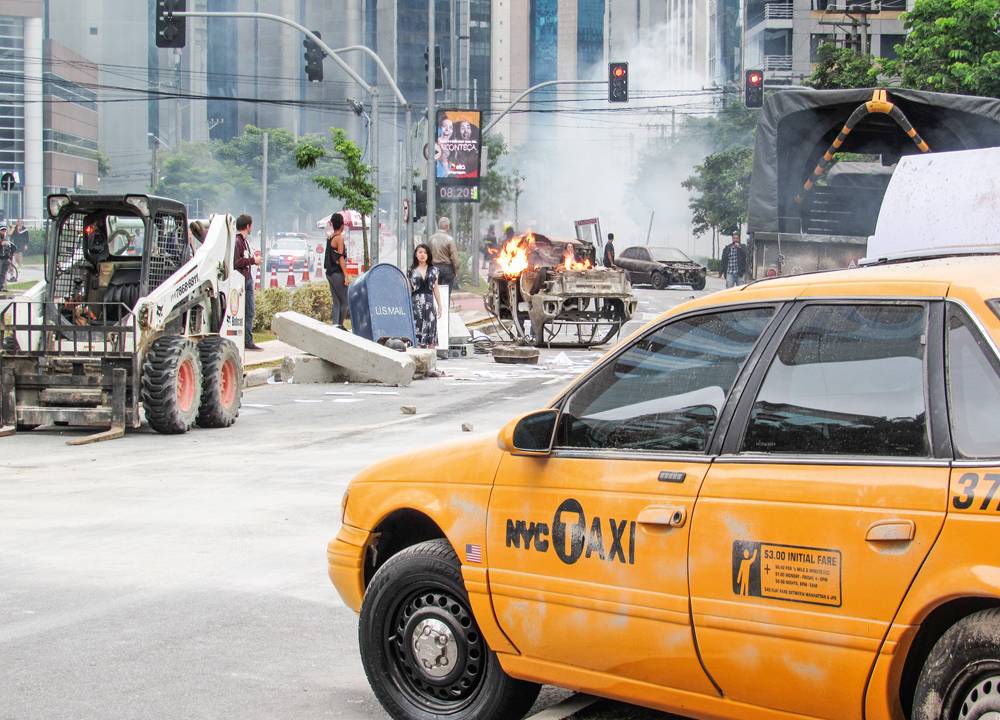 Taurus durante gravação de comercial