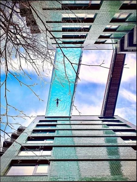 Piscina transparente liga prédios a 35 metros de altura em Londres