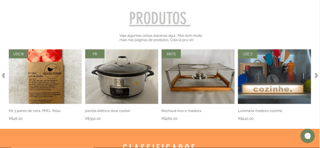 Se Você Não Quiser, Eu Quero print de site de e-commerce com ofertas de panos vermelhos, panela elétrica de metal, rechaud de inox e madeira e luminária de madeira escrito