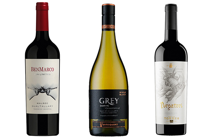 Vinho – Edição 2739 Montagem com a imagem de três vinhos tintos.