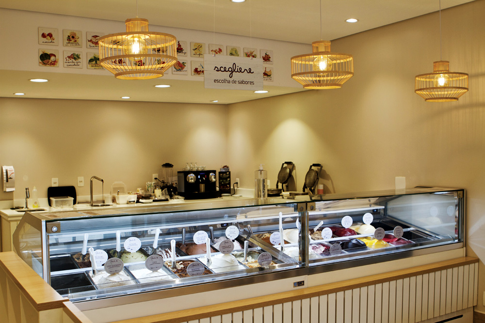 Cubas de sorvete da Davvero Gelato Tradizionale.