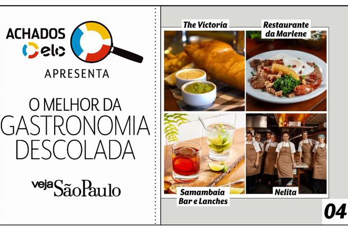 Montagem da série O Melhor das Gastronomia por Elo com Veja São Paulo.