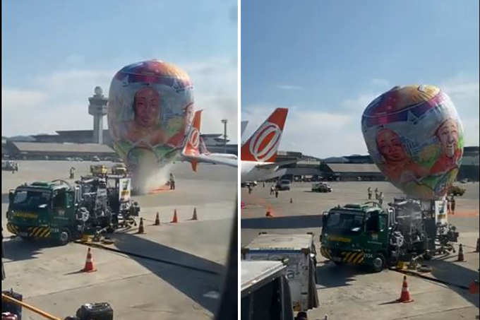 Vídeo: balão não tripulado cai no Aeroporto de Guarulhos