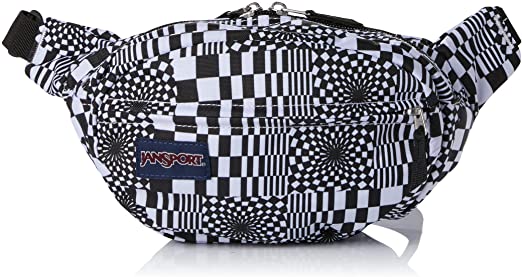 pochete quadriculada em preto e branco