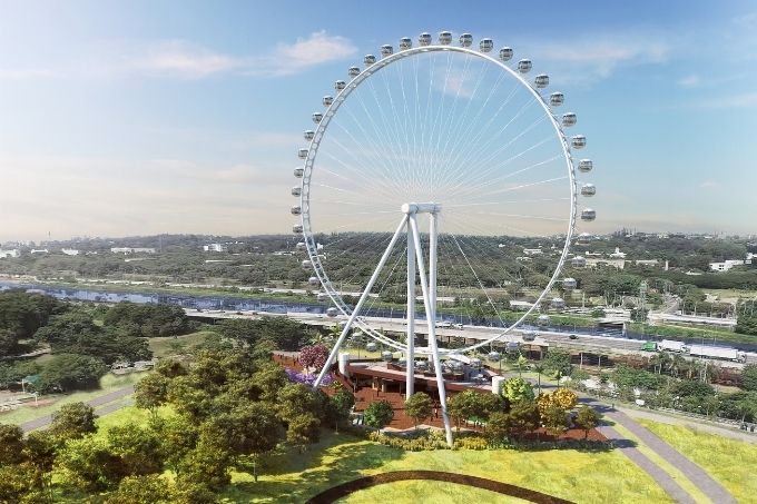 Vídeo mostra início da montagem da maior roda-gigante da América Latina