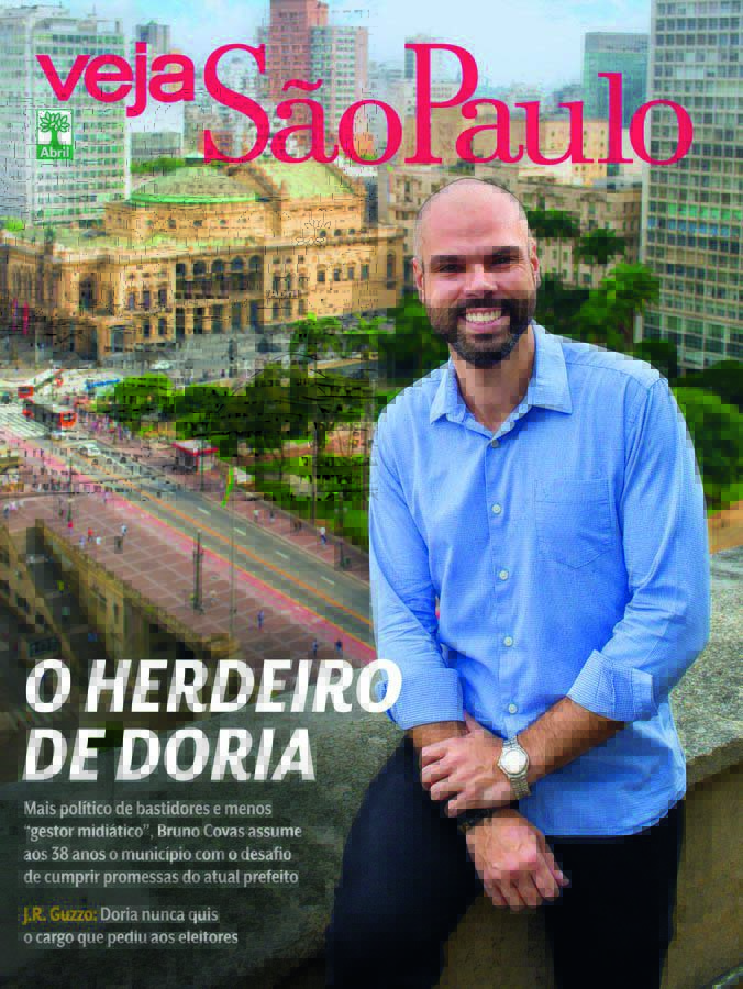 capa bruno covas Capa da veja São Paulo mostra Bruno Covas no topo de um prédio