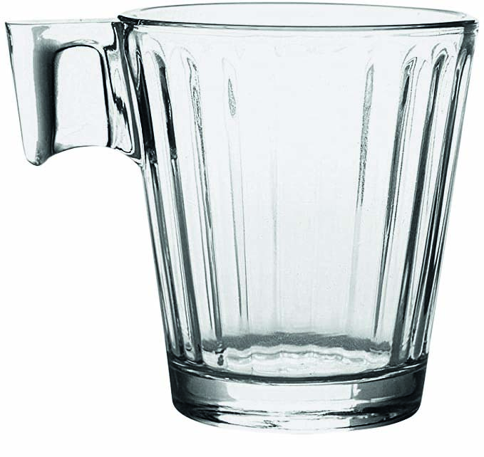 X&iacute;cara de caf&eacute; de vidro canelado