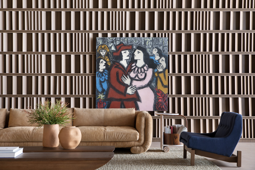 Nildo José Arquitetos | NJ+ - SERTÃO PORTINARI. O espaço de 250 m², assinado pelo escritório de Nildo José, é uma homenagem ao sertão brasileiro e ao cangaceiro, figura presente na obra do artista Cândido Portinari. O arquiteto baiano, de Feira de Santana, trouxe suas raízes e o universo da arquitetura, no qual mergulhou quando chegou a São Paulo, para criar seu Infinito Particular. O clima do ambiente é reforçado pelas cores naturais. "Além dos tons terrosos e crus, que remetem ao sertão, buscamos explorar os verdes das palmas e mandacarus e o azul do céu", afirma. Nildo José Arquitetos | NJ+ - SERTÃO PORTINARI. O espaço de 250 m², assinado pelo escritório de Nildo José, é uma homenagem ao sertão brasileiro e ao cangaceiro, figura presente na obra do artista Cândido Portinari. O arquiteto baiano, de Feira de Santana, trouxe suas raízes e o universo da arquitetura, no qual mergulhou quando chegou a São Paulo, para criar seu Infinito Particular. O clima do ambiente é reforçado pelas cores naturais. "Além dos tons terrosos e crus, que remetem ao sertão, buscamos explorar os verdes das palmas e mandacarus e o azul do céu", afirma.