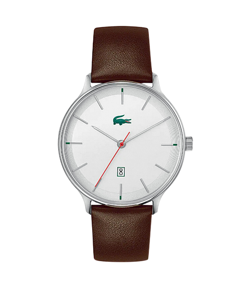 Rel&oacute;gio masculino de couro da Lacoste