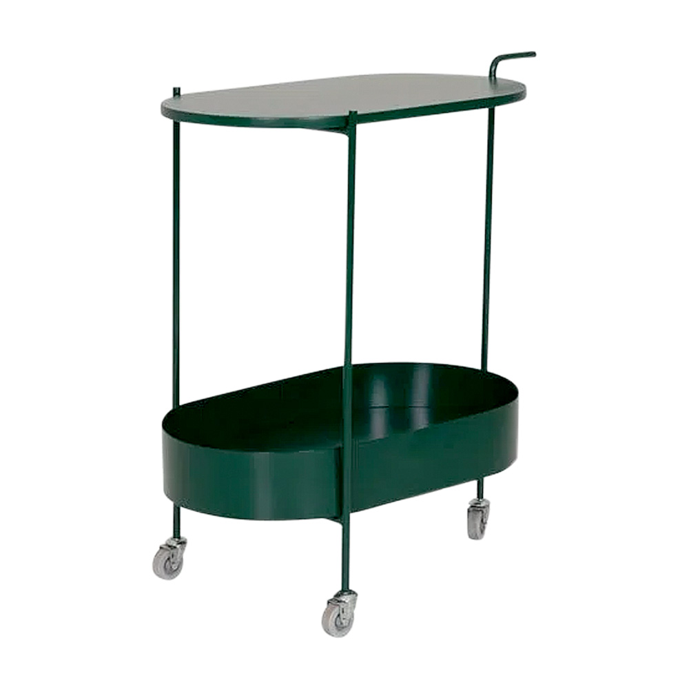 Carrinho para bar em metal verde escuro
