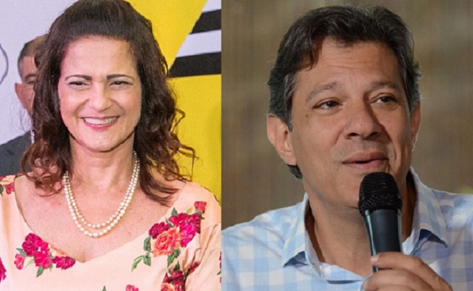 Lúcia França e Fernando Haddad