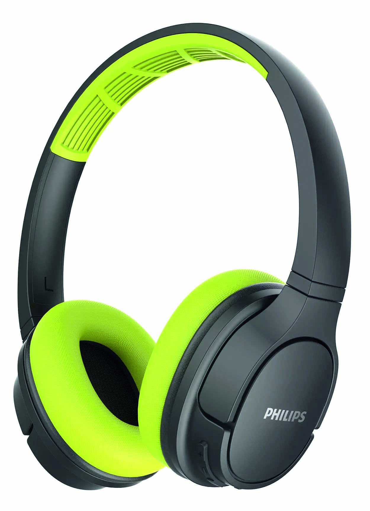 Headphone preto com espuma verde lim&atilde;o