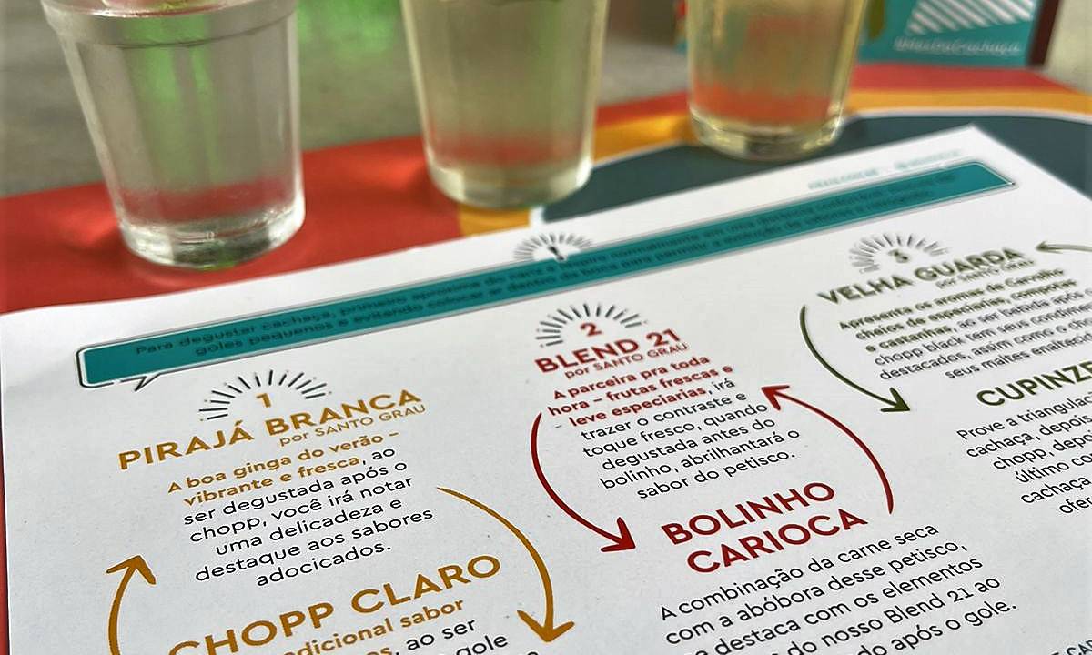 Trio de copinhos de cachaça