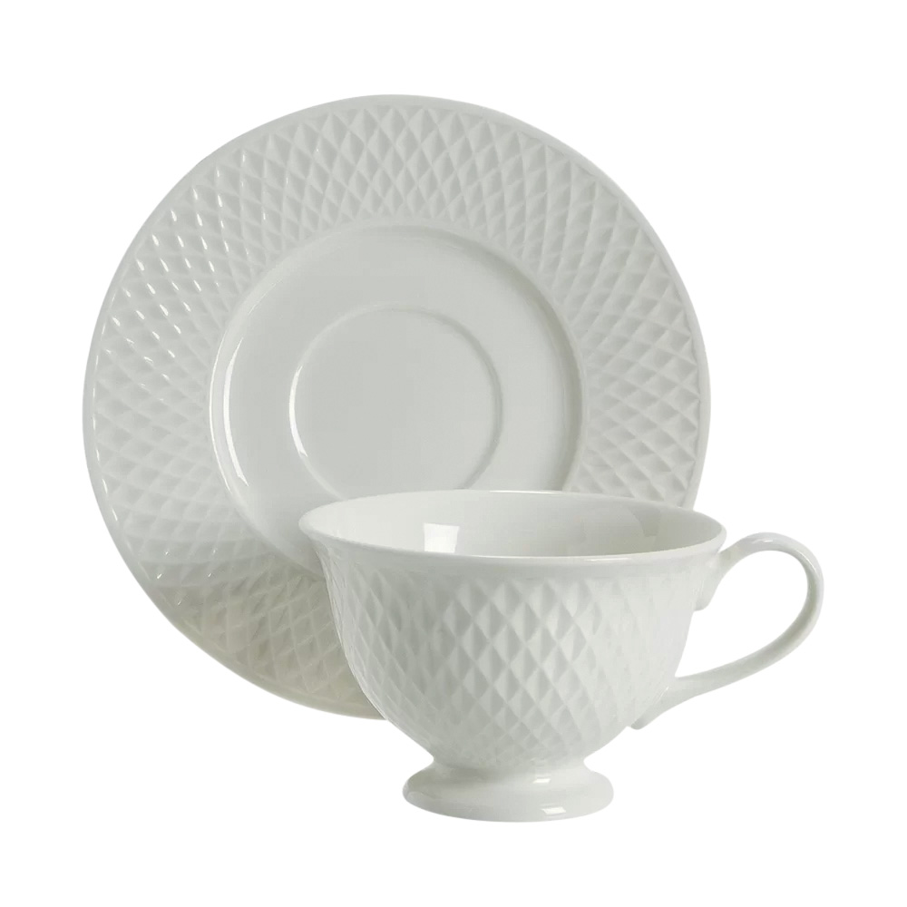 X&iacute;cara de ch&aacute; e pires brancos