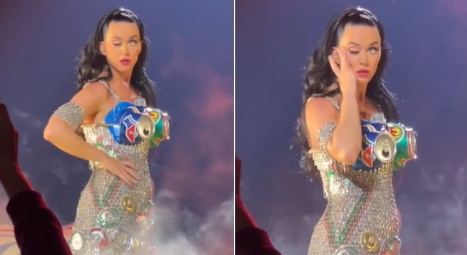 O que rolou? Katy Perry não consegue abrir um dos olhos durante show