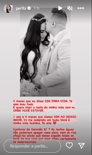 Declaração de Perlla ao marido