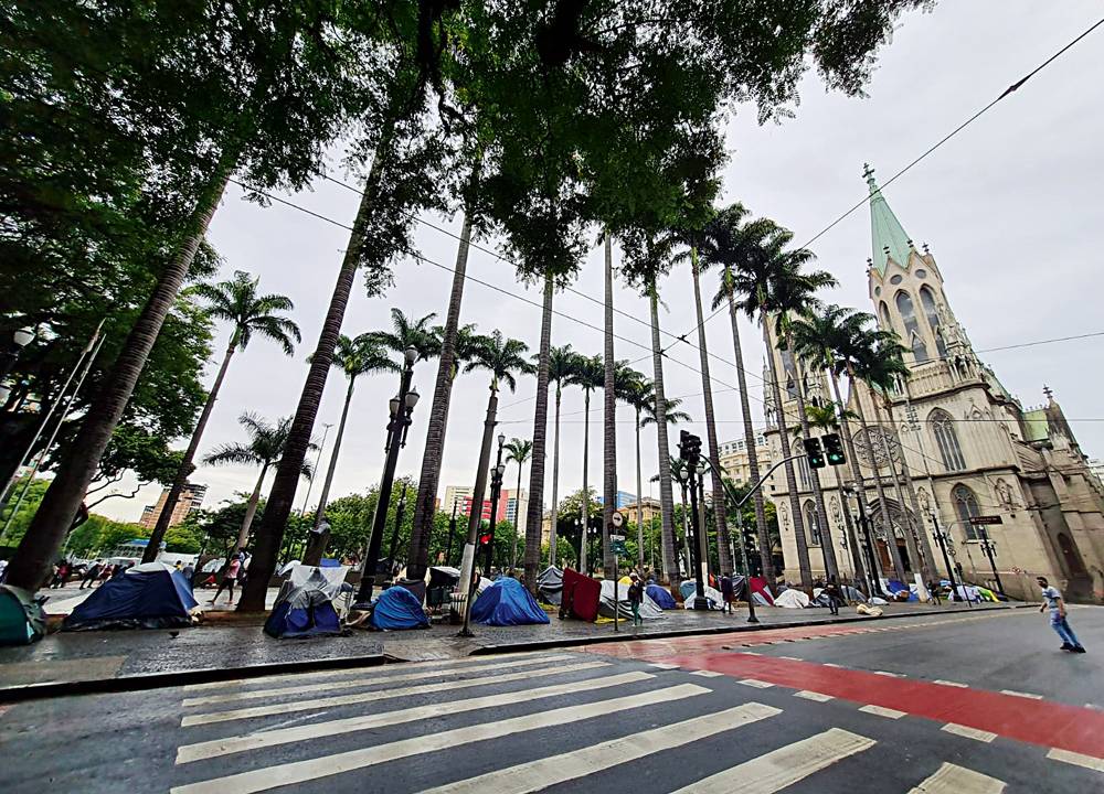 Praça da Sé: barracas em 2021
