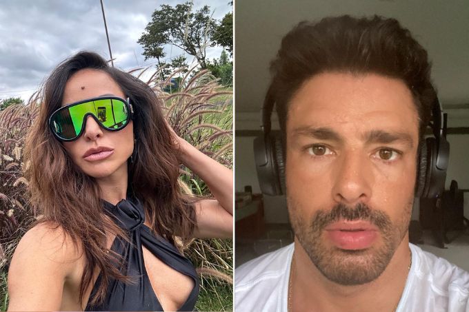 Montagem com fotos do rosto de Sabrina Sato e Cauã Reymond.