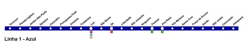 Imagem mostra mapa de linha do metrô