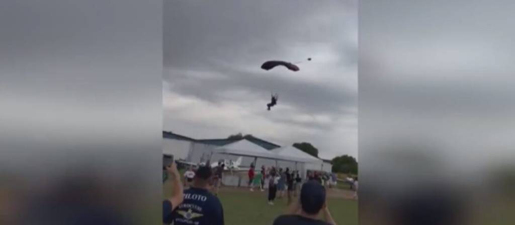 Homem morre após ser atingido por paraquedista em evento