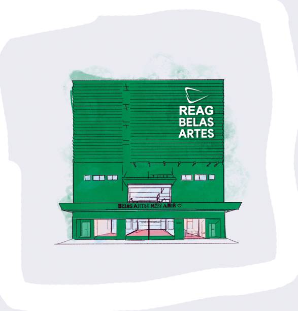 Ilustração da fachada do Reag Belas Artes: rebatizado Ilustração da fachada do Reag Belas Artes: rebatizado