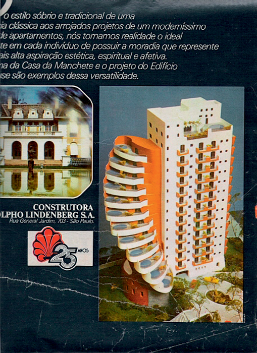 edifício penthouse Imagem mostra maquete do prédio com as sacadas em espiral e uma piscina em cada varanda