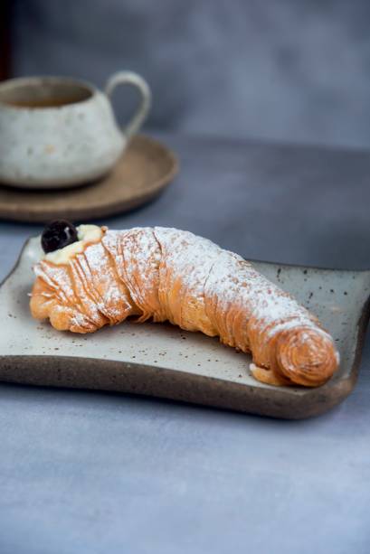 Coda di aragosta: massa choux com creme de confeiteiro, chantili e massa folhada do Tre Bimbi