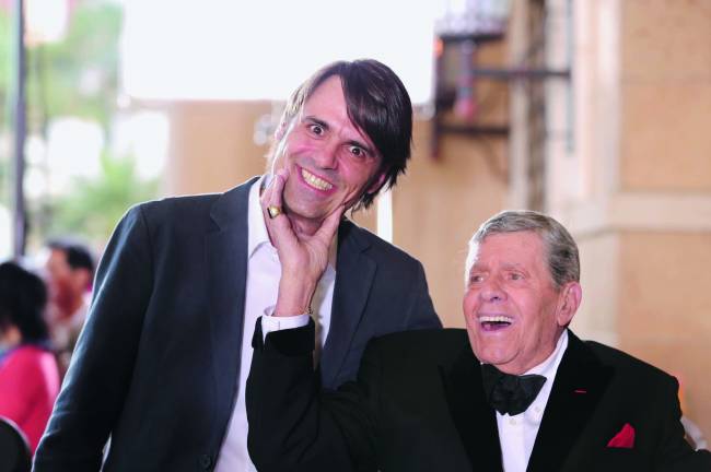 Caio com o comediante Jerry Lewis (1926-2017), que fez parte do elenco de 'Até que a Sorte nos Separe 2' (2013)