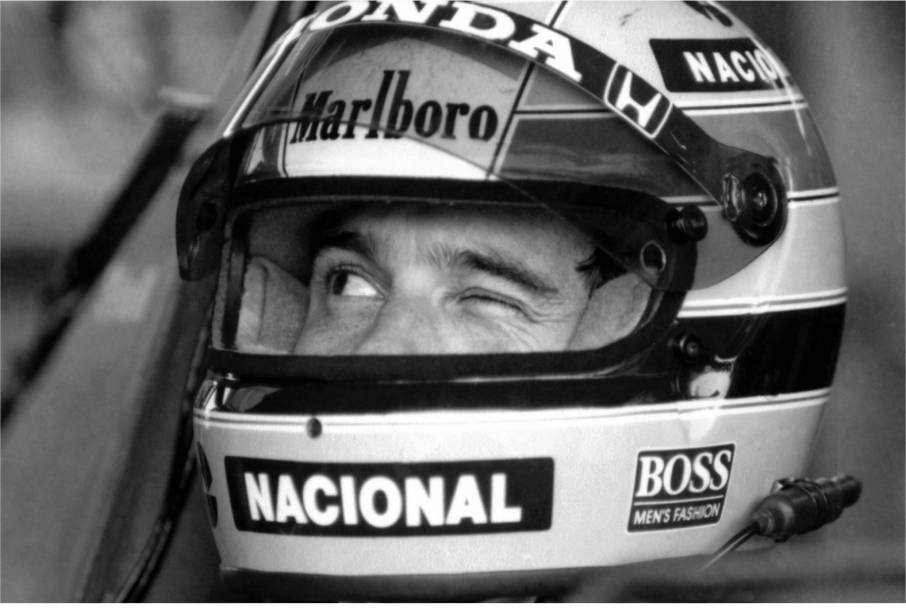 Foto imortalizada do tricampeão mundial de Fórmula 1, o brasileiro Ayrton Senna