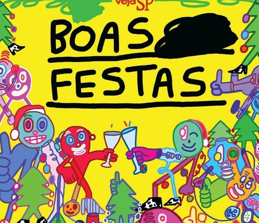 Cartão festivo criado pelo artista Pedro Vinicio especialmente para a Vejinha