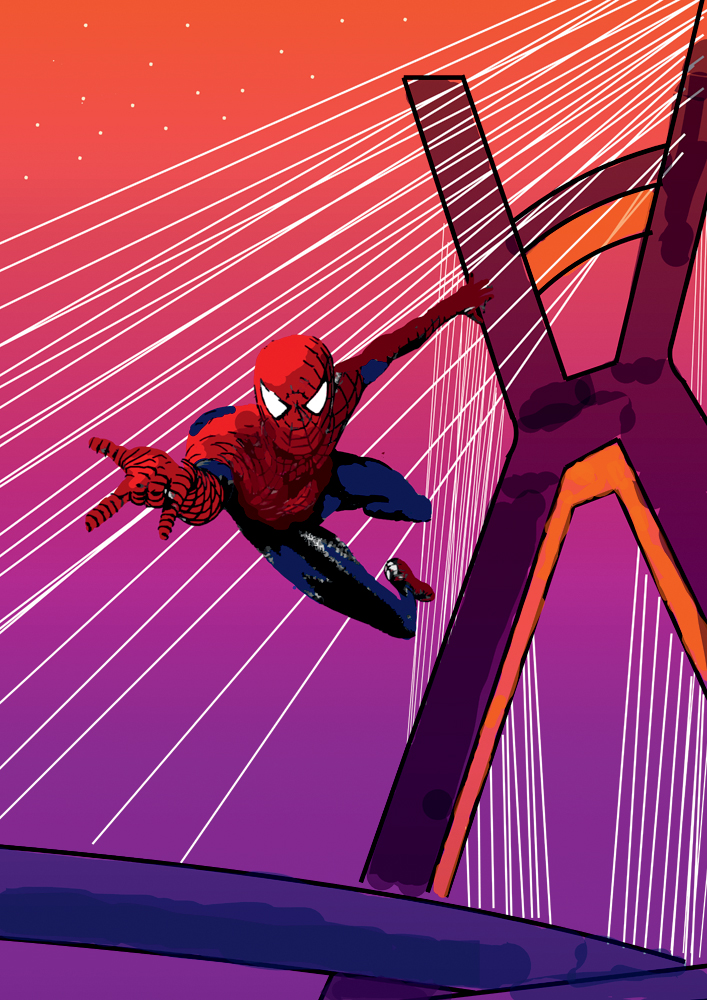 Design sem nome Pôster de homem-aranha na Ponte Estaiada