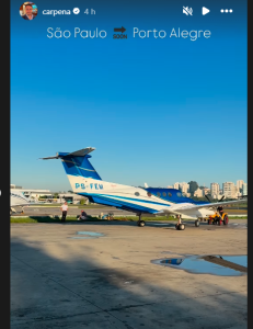 Avião antes da queda em São Paulo Avião antes da queda em São Paulo