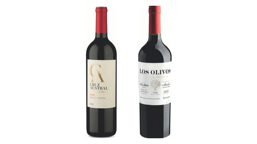 Los Olivos Malbec 2023 e Cruz Austral Seleccion de Viñedos Malbec 2024 Vinhos - Malbec