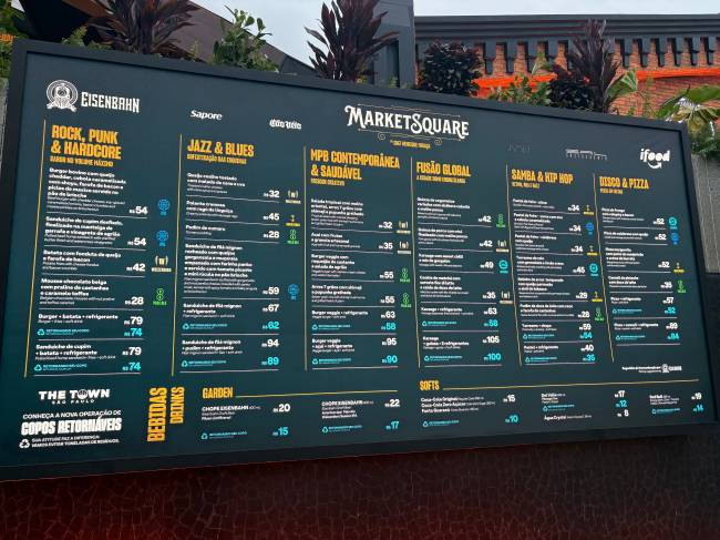 Cardápio do Market Square