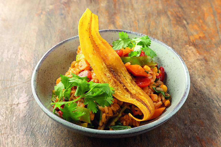 Suri Ceviche Bar: arroz cremoso com molho criollo